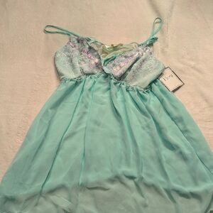 Lingerie set Flora Turquoise and Lavender  New with Tags -Small